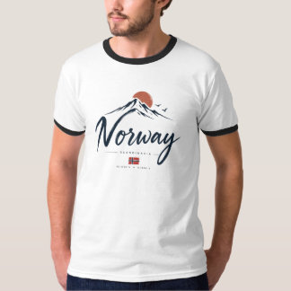 Minimalistische Noorwegen Vlag Berg T-shirt