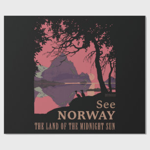 Minimalistische Noorwegen Zonsondergang Poster - B Cadeaupapier