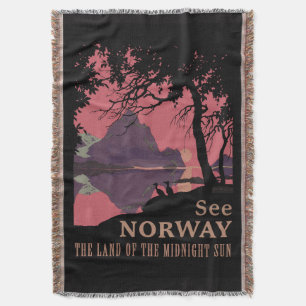 Minimalistische Noorwegen Zonsondergang Poster - B Deken