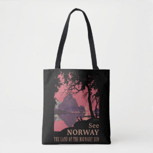 Minimalistische Noorwegen Zonsondergang Poster - B Draagtas