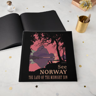Minimalistische Noorwegen Zonsondergang Poster - B Gastenboek