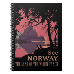Minimalistische Noorwegen Zonsondergang Poster - B Notitieboek
