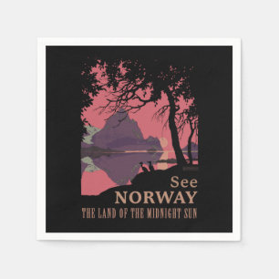 Minimalistische Noorwegen Zonsondergang Poster - B Servet