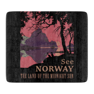 Minimalistische Noorwegen Zonsondergang Poster - B Snijplank