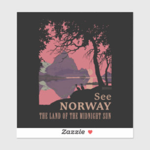 Minimalistische Noorwegen Zonsondergang Poster - B Sticker