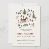 Minimalistische Nordic Christmas Party uitnodiging (Voorkant)