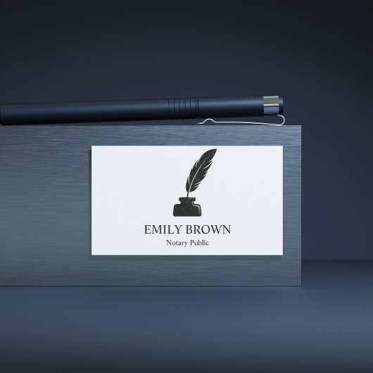 Minimalistische notaris lening ondertekenaar Quill Visitekaartje