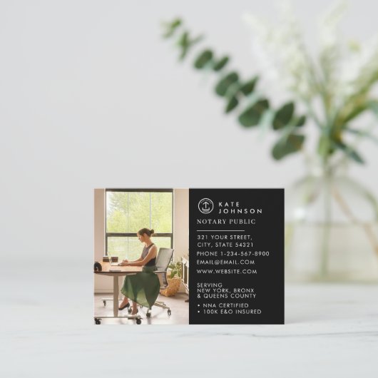 Minimalistische notaris ondertekenaar aangepaste L Visitekaartje (Staand voorkant)