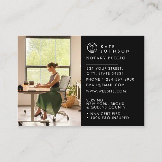 Minimalistische notaris ondertekenaar aangepaste L Visitekaartje (Voorkant)