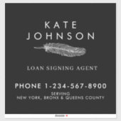 Minimalistische Notaris Ondertekenaar Feather Quil Sticker (Vel)