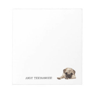 Minimalistische notitieblok hond pug, bewerkbaar, 