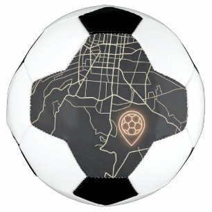 Minimalistische NYC-voetbalkaartspeldlijn Kunst Voetbal
