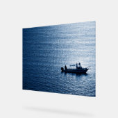 Minimalistische Ocean Wandkunst Visser Blauw Acryl Bord (Hoek)