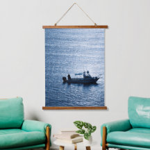 Minimalistische Ocean Wandkunst Visser Blauw