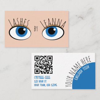 Minimalistische ogen en wimpers wimpertechniek visitekaartje