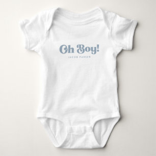 Minimalistische "Oh Boy!" Baby Jongen Persoonlijke Romper