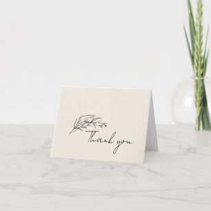 Minimalistische olijftak script aangepaste bedankj bedankkaart
