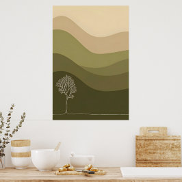 Minimalistische Olive Hill kunst Poster