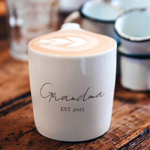 Minimalistische oma EST 2025 Aangepaste opa Gift Espresso Kop