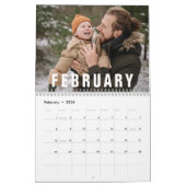 Minimalistische oma fotocollage herinneringen kale kalender (Feb 2026)