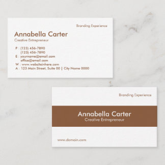 Minimalistische ondernemer professioneel beige wit visitekaartje