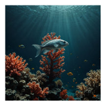 Minimalistische onderwaterscène