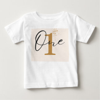 Minimalistische 'One' 1e verjaardag T-shirt