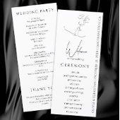 Minimalistische One Line Art Kissing Paar Bruiloft Programma