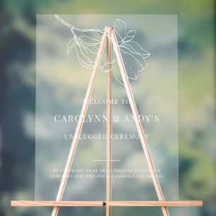 Minimalistische ongestopte trouwerkerelatie acryl bord