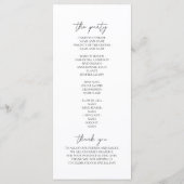 Minimalistische ontwerpuitnodiging | Elegant en mo Menu (Achterkant)