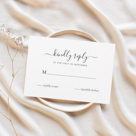 Minimalistische ontwerpuitnodiging | Elegant en mo RSVP Kaartje