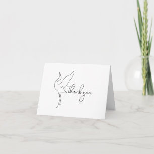 Minimalistische Ooievaar Neutrale Baby Shower Bedankkaart