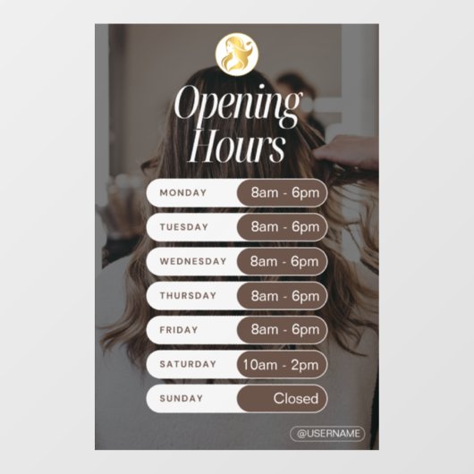 Minimalistische openingstijden Wall Decal Poste (Vel)