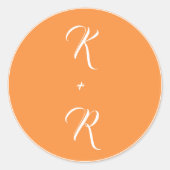 Minimalistische Oranje bruiloft Sticker (Voorkant)