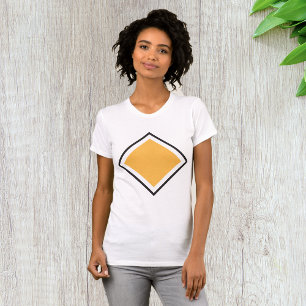 Minimalistische oranje diamant geometrische vorm t-shirt