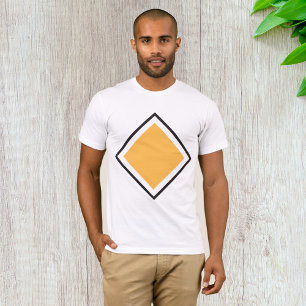 Minimalistische oranje diamant geometrische vorm t-shirt