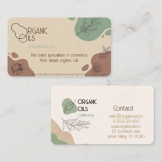 Minimalistische Organic Oils Collection Visitekaar Visitekaartje