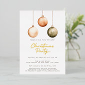 Minimalistische Ornamenten Kerstfeest Uitnodiging (Staand Voorkant)