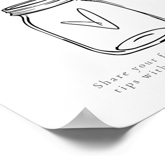 Minimalistische Ouderschap Tip Jar en Advies Spel Poster (Hoek)