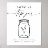 Minimalistische Ouderschap Tip Jar en Advies Spel Poster (Voorkant)