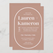 Minimalistische ovale Lijst bruiloft uitnodiging | (Voorkant / Achterkant)