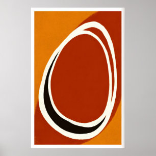 Minimalistische ovale wandkunst, Stout lijnenwerk, Poster
