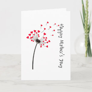 Minimalistische Paardenbloem Moederdag Kaart