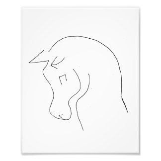 Minimalistische paardenprint foto afdruk