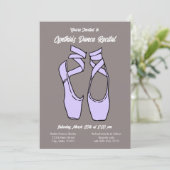 Minimalistische paarse balletuitvoering uitnodigin kaart (Staand voorkant)