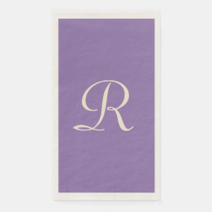 Minimalistische Paarse en cream-monogrammen Servet