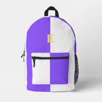 Minimalistische paarse en witte rugzak met eigen n