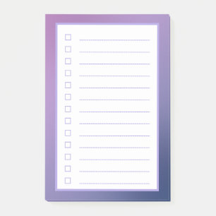 Minimalistische Paarse-gradiëntchecklist Post-it® Notes