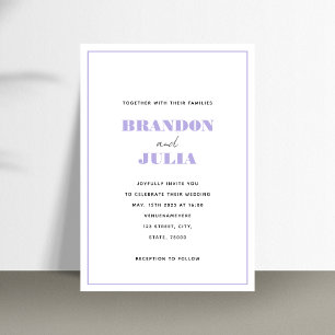 Minimalistische paarse lavendel rand frame QR-code Kaart
