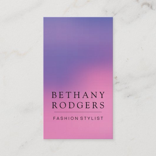 Minimalistische Paarse roze blend Visitekaartje (Voorkant)